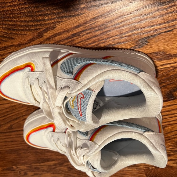 Nike Air Force 1 low top w embroidery and denim swoosh size 7 - Picture 9 of 15
